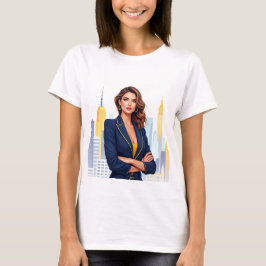 ボスラディCEOウーマンシティスカイラインTシャツエンパワーメ Tシャツ