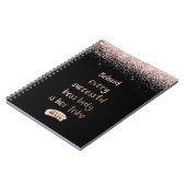 ボスレディやる気を起こさせるーバラ金ゴールドグリッターブラック ノートブック (左側)