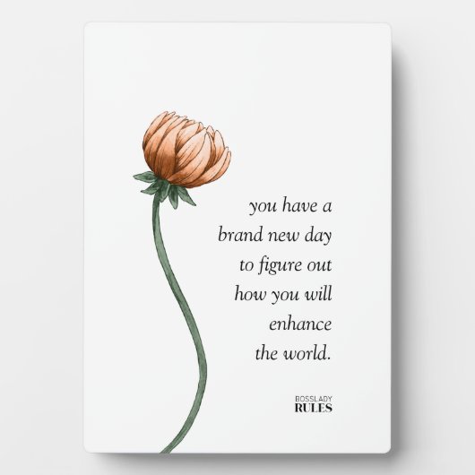 ボスレディやる気を起こさせる引用文フローラ フォトプラーク (正面)