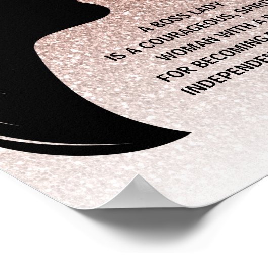 ボスレディバラ金ゴールドグリッターやる気を起こさせる引用文 ポスター (角)