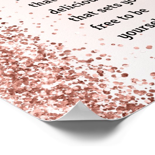 ボスレディバラ金ゴールドグリッターやる気を起こさせる引用文 ポスター (角)