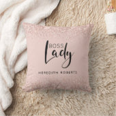 ボスレディバラ金ゴールド赤面グリッター パーソナライズされた クッション (ブランケット)