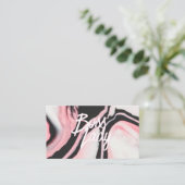 ボスレディピンクブラックマ絵を描ローブル 名刺 (スタンド正面)