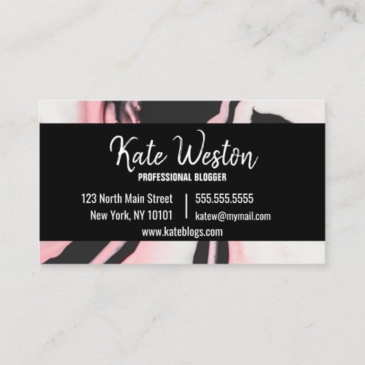 ボスレディピンクブラックマ絵を描ローブル 名刺 (裏面)