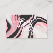 ボスレディピンクブラックマ絵を描ローブル 名刺 (正面)