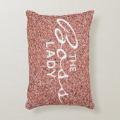 ボスレディースクリプトタイポグラフィピンクローズ金ゴールドグリッター アクセントクッション (正面(垂直))