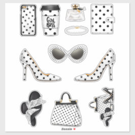 ボスレディーステッカーデカールポルクドットデカールステッカー シール