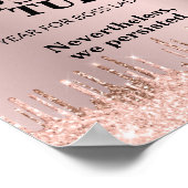 ボスレディース持続バラ金ゴールドやる気を起こさせる引用文 ポスター (角)