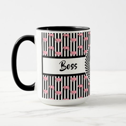 ボスレディーピンクエレファンツリンガー15オズ マグカップ (左)