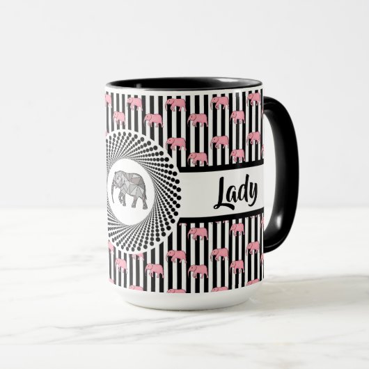 ボスレディーピンクエレファンツリンガー15オズ マグカップ (正面右)