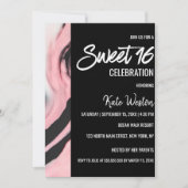ボスレディーピンクブラック絵を描マーブルスウィート16 招待状 (正面)