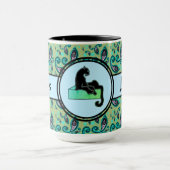 ボスレディーブラックグリーンキャットリンガー15oz マグカップ (中央)