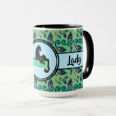 ボスレディーブラックグリーンキャットリンガー15oz マグカップ (正面右)