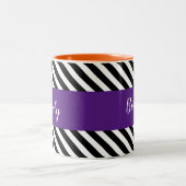 ボスレディーブラックストライプズとパープルバンド ツートーンマグカップ (中央)