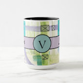 ボスレディーブラックモノグラム抽象芸術2リンガー15oz マグカップ (中央)