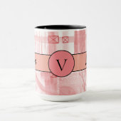 ボスレディーブラックモノグラム抽象芸術3リンガー15oz マグカップ (中央)