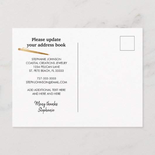 ボスレディーホームオフィス新しいアドレス移動 案内ポストカード (裏面)