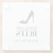 ボスレディールールロパーソナライズされたゴ ガラスコースター (裏面)