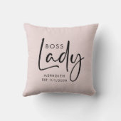 ボスレディーロゴ赤面ピンクパーソナライズされた クッション (裏面)