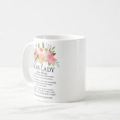 ボスレディ定義オフィスフローラ水色 コーヒーマグカップ (正面左)