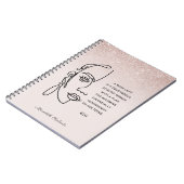 ボスレディ顔バラ金ゴールドやる気を起こさせる引用文 ノートブック (左側)