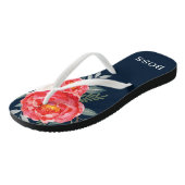 ボスレディ/ヴィンテージ植物赤フローラ豆 ビーチサンダル (アングル)