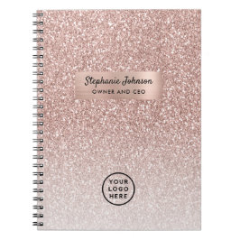 ボスレディCEOロゴトレンディーバラ金ゴールドグリッター グラデーション ノートブック