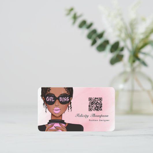 ボスレディQRコード 名刺 (スタンド正面)