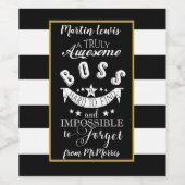 ボスワイストライプンラベル白黒 ワインラベル (シングルラベル)