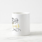 ボス及びすばらしい|金ゴールド及び黒いタイポグラフィ コーヒーマグカップ (中央)