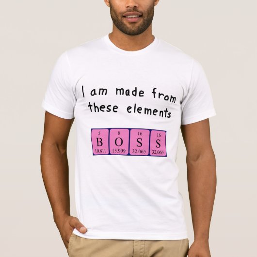 ボス周期表名のシャツ Tシャツ (正面)