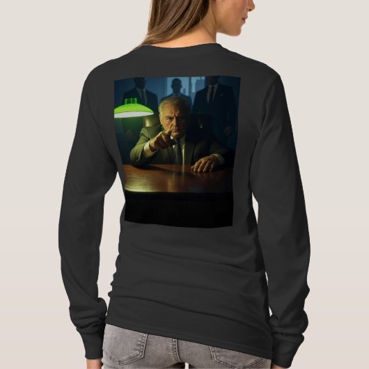 ボス女性黒長袖Tシャツ背 Tシャツ (裏面)