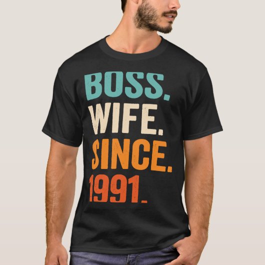 ボス妻1991年32周年結婚以来 Tシャツ (正面)