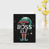 ボス小妖精や小人クリスマス一致する小妖精や小人ファミリーFor Christma カード (黄色い花)