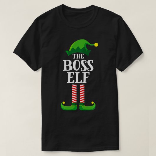 ボス小妖精や小人マッチングファミリーグループクリスマスパーティー Tシャツ (デザイン正面)