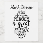 ボス引用文鑑賞おもしろいワインラベルカスタム ワインラベル (シングルラベル)