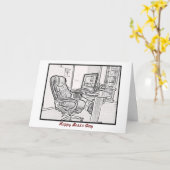 ボス文字を持つスタッフからのハッピーカスタムスの日 カード (黄色い花)