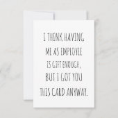 ボス日のおもしろカード – 従業員からのカード サンキューカード (正面)