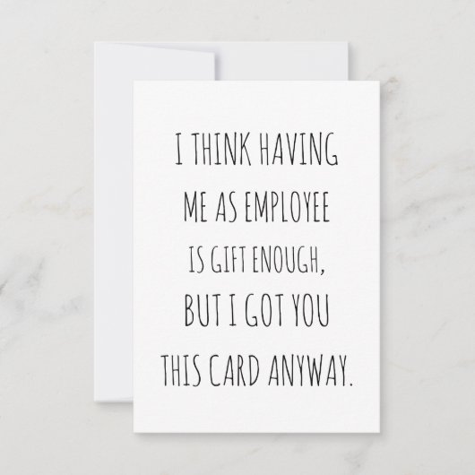 ボス日のおもしろカード – 従業員からのカード サンキューカード (正面)