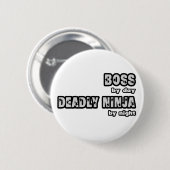 ボス日…夜の致命的な忍者 缶バッジ (正面&裏面)