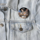 ボス猫のミームのような気難しい天使、 缶バッジ (インサイチュ)