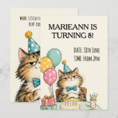 ボス猫の誕生日パーティー 招待状 (正面/裏面)