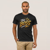 ボス王冠 - ゴールドストリートウェアパワーTシャツ 🔥 Tシャツ (正面フル)