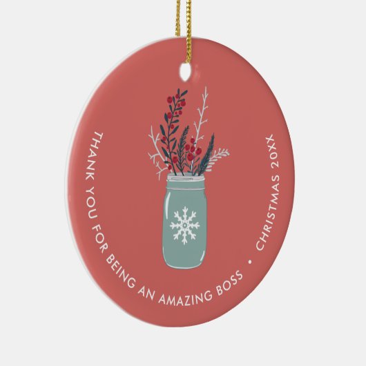 ボス評価パーソナライズされたフェスティバルメイスンジャー セラミックオーナメント (右)