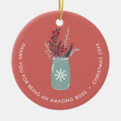 ボス評価パーソナライズされたフェスティバルメイスンジャー セラミックオーナメント (正面)