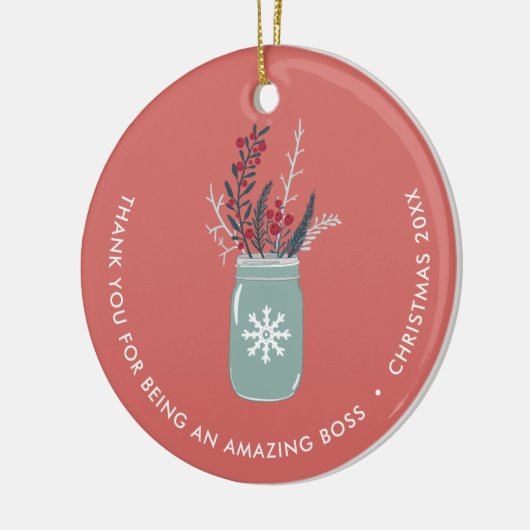 ボス評価パーソナライズされたフェスティバルメイスンジャー セラミックオーナメント (左)