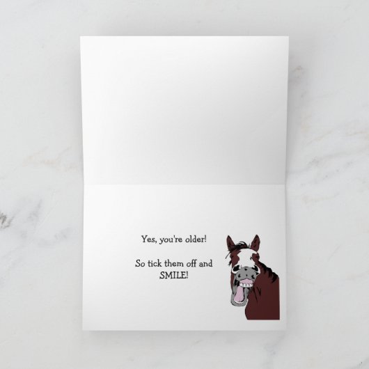 ボス誕生日ユーモアと馬の漫画 カード (内部)