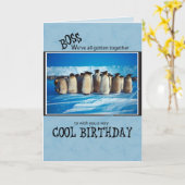 ボス誕生日、ペンギン全米 カード (黄色い花)