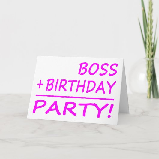 ボス誕生日:ボス+誕生日=パーティー カード (正面)