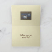 ボス誕生日 – 冬の池で白鳥をミュート カード (内部)